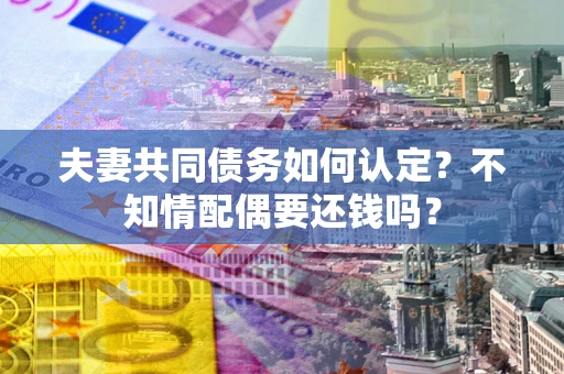 北京夫妻共同债务如何认定？不知情配偶要还钱吗？