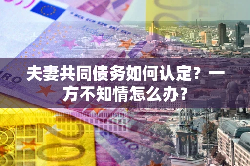 北京夫妻共同债务如何认定？一方不知情怎么办？